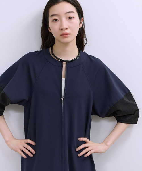 ADAM ET ROPE'(アダムエロペ)の「【WEB限定】ハーフZIPコクーンワンピース(ワンピース・レディース・ダークブラウン/ネイビー/ブラック・36/38)」の16枚目の写真