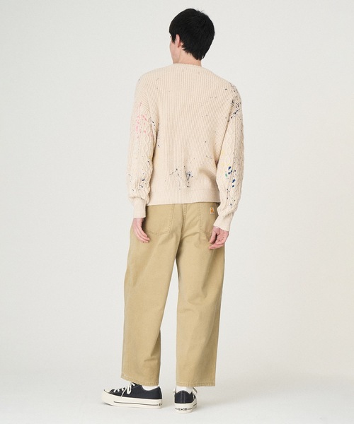 DISCOVERED（ディスカバード）の「CABLE PAINT KNIT（ニット/セーター・メンズ・ブラック/ベージュ・1/3）」の8枚目の写真