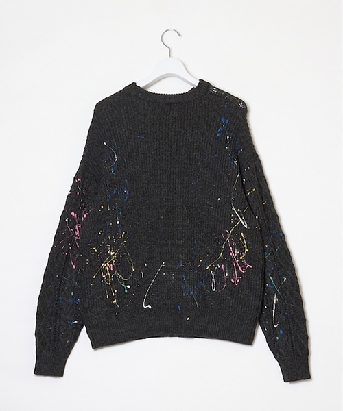DISCOVERED（ディスカバード）の「CABLE PAINT KNIT（ニット/セーター・メンズ・ブラック/ベージュ・1/3）」の13枚目の写真