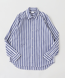 POP TRADING COMPANY（ポップトレーディングカンパニー）の「POP TRADING COMPANY / ポップトレーディングカンパニー logos stripe shirt（シャツ/ブラウス）」