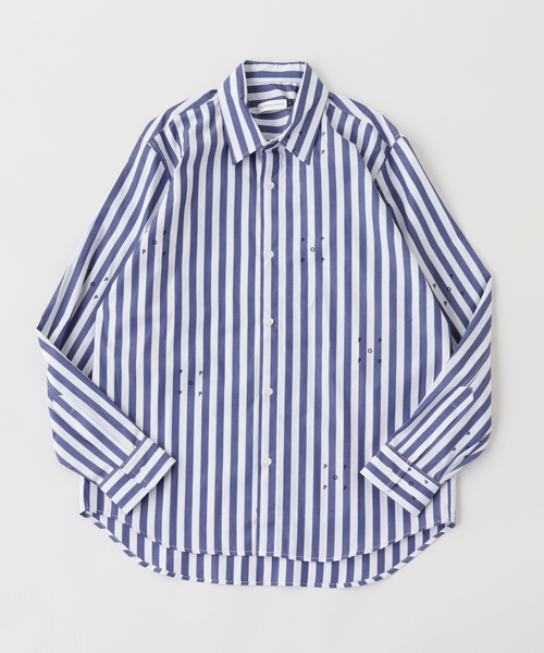 POP TRADING COMPANY / ポップトレーディングカンパニー logos stripe shirt