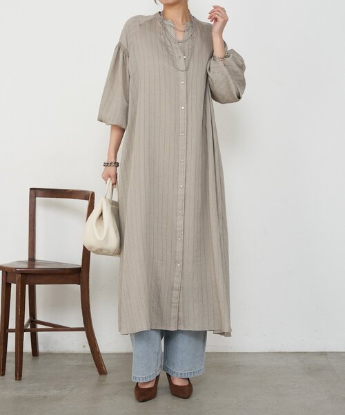 Jena espace merveilleux（ジェナ　エスパスメルヴェイユ）の「ストライプワンピ（ワンピース・レディース・アイボリー・FREE）」の7枚目の写真