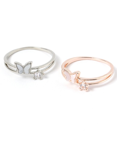 LAKOLE（ラコレ）の「バタフライシェル2ラインリング / 656297（リング・レディース・梅/その他1・FREE）」の4枚目の写真