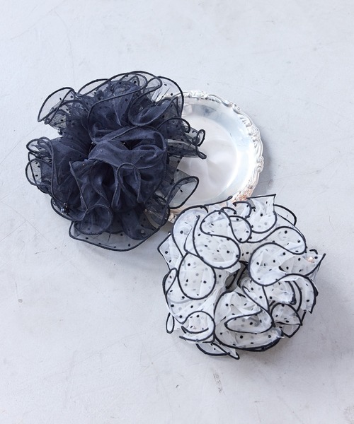 VIS（ビス）の「シアードットボリュームシュシュ（シュシュ・レディース・ホワイト/ブラック・FREE）」の9枚目の写真