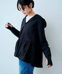 IEDIT | ＩＥＤＩＴ　顔や手まですっぽり安心！異素材遣いのフレアーが甘く着映えるＵＶカットパーカー(その他アウター)