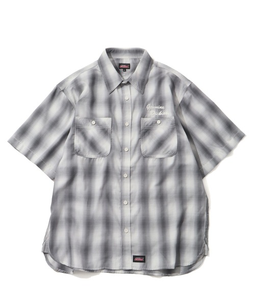 Dickies(ディッキーズ)の「【GENUINE DICKIES/ジェニュインディッキーズ】T/Cブロードオンブレチェックワーク半袖シャツ(シャツ/ブラウス・メンズ・ブラック/ホワイト・M/L/XL)」の3枚目の写真