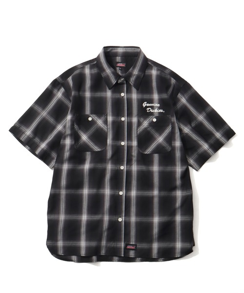 Dickies(ディッキーズ)の「【GENUINE DICKIES/ジェニュインディッキーズ】T/Cブロードオンブレチェックワーク半袖シャツ(シャツ/ブラウス・メンズ・ブラック/ホワイト・M/L/XL)」の5枚目の写真