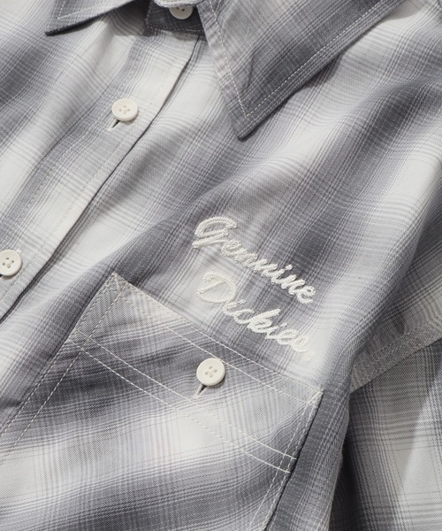 Dickies(ディッキーズ)の「【GENUINE DICKIES/ジェニュインディッキーズ】T/Cブロードオンブレチェックワーク半袖シャツ(シャツ/ブラウス・メンズ・ブラック/ホワイト・M/L/XL)」の4枚目の写真