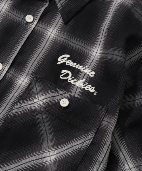 Dickies(ディッキーズ)の「【GENUINE DICKIES/ジェニュインディッキーズ】T/Cブロードオンブレチェックワーク半袖シャツ(シャツ/ブラウス・メンズ・ブラック/ホワイト・M/L/XL)」の7枚目の写真
