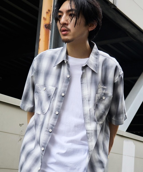 Dickies(ディッキーズ)の「【GENUINE DICKIES/ジェニュインディッキーズ】T/Cブロードオンブレチェックワーク半袖シャツ(シャツ/ブラウス・メンズ・ブラック/ホワイト・M/L/XL)」の21枚目の写真
