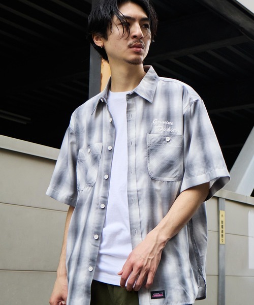 Dickies(ディッキーズ)の「【GENUINE DICKIES/ジェニュインディッキーズ】T/Cブロードオンブレチェックワーク半袖シャツ(シャツ/ブラウス・メンズ・ブラック/ホワイト・M/L/XL)」の22枚目の写真