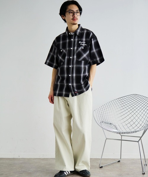 Dickies(ディッキーズ)の「【GENUINE DICKIES/ジェニュインディッキーズ】T/Cブロードオンブレチェックワーク半袖シャツ(シャツ/ブラウス・メンズ・ブラック/ホワイト・M/L/XL)」の14枚目の写真