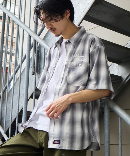 Dickies(ディッキーズ)の「【GENUINE DICKIES/ジェニュインディッキーズ】T/Cブロードオンブレチェックワーク半袖シャツ(シャツ/ブラウス・メンズ・ブラック/ホワイト・M/L/XL)」の18枚目の写真