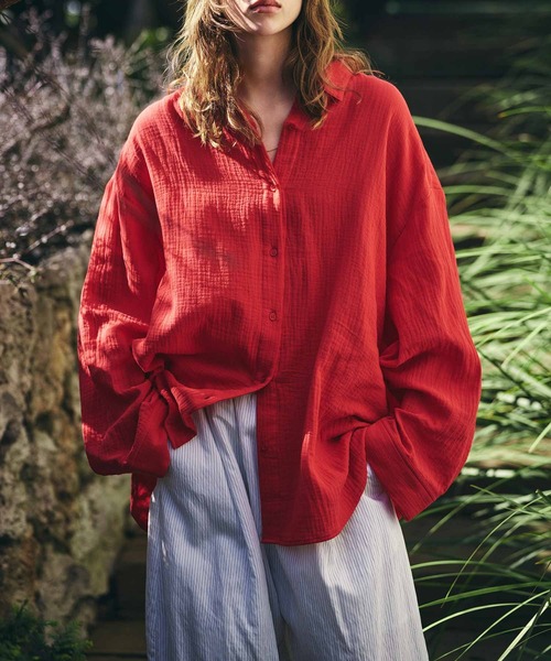 AKTE(アクテ)の「タックボリュームライトパンツ(その他パンツ・レディース・ブルー系/レッド/ピンク系/ホワイト系・TALL/FREE)」の14枚目の写真