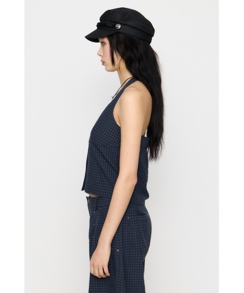LAGUA GEM(ラグアジェム)の「GINGHAM CHECK HALTER トップス(キャミソール・レディース・ブラック/ネイビー・FREE)」の10枚目の写真
