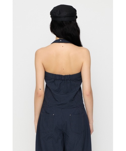 LAGUA GEM(ラグアジェム)の「GINGHAM CHECK HALTER トップス(キャミソール・レディース・ブラック/ネイビー・FREE)」の11枚目の写真