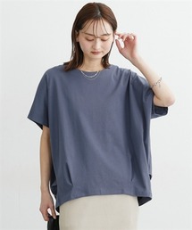 【汗じみにくい綿100%素材】フロントタックドルマントップス