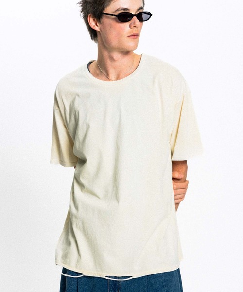 Elanque(エランク)の「fade cut-off T-shirt / カットオフダメージTシャツ(Tシャツ/カットソー・メンズ・ホワイト/イエロー/グリーン・MEDIUM/LARGE)」の1枚目の写真