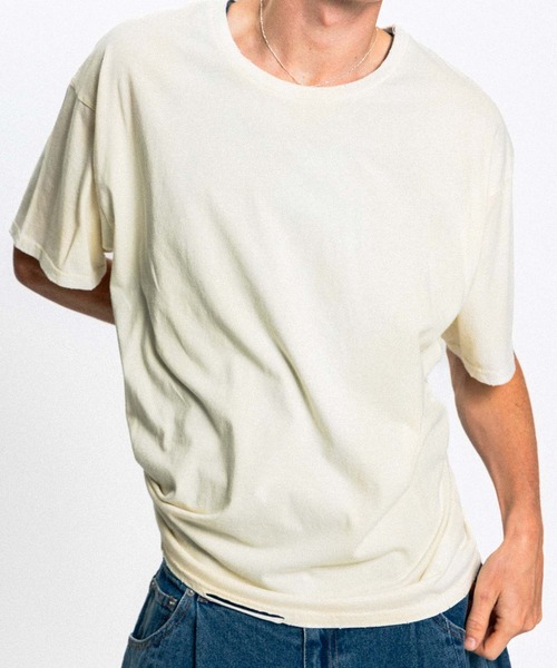 Elanque(エランク)の「fade cut-off T-shirt / カットオフダメージTシャツ(Tシャツ/カットソー・メンズ・ホワイト/イエロー/グリーン・MEDIUM/LARGE)」の4枚目の写真