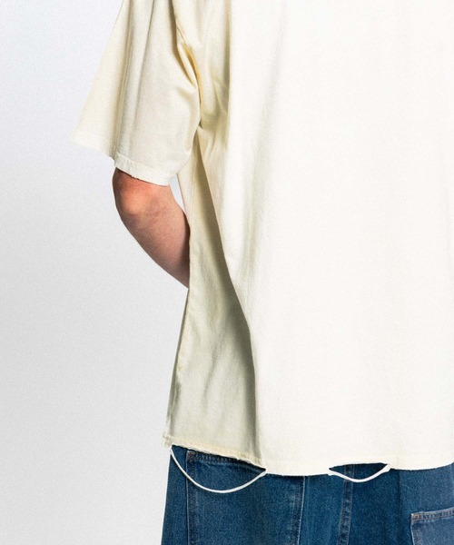 Elanque(エランク)の「fade cut-off T-shirt / カットオフダメージTシャツ(Tシャツ/カットソー・メンズ・ホワイト/イエロー/グリーン・MEDIUM/LARGE)」の6枚目の写真