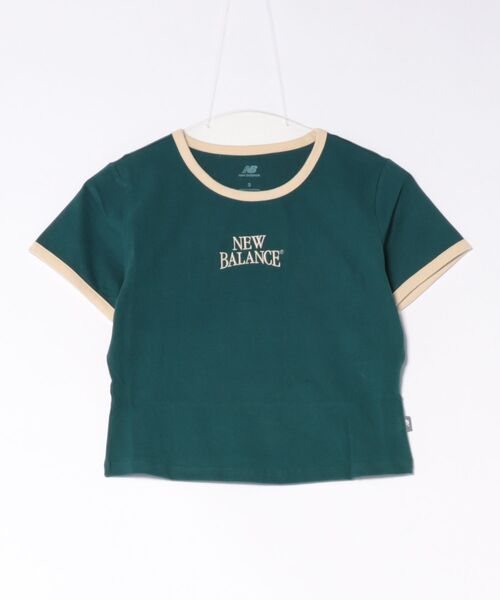 NEW BALANCE(ニューバランス)の「New Balance ニューバランス W リニアヘリテージリンガーT ショートスリーブ WT61Y33QAAV AAV(Tシャツ/カットソー・レディース・グリーン・LARGE/SMALL/MEDIUM)」の1枚目の写真