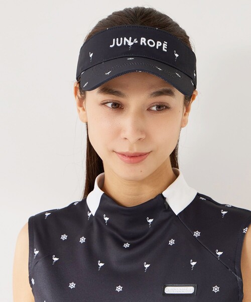 JUN&ROPE'(ジュンアンドロペ)の「小紋柄バイザー(サンバイザー・レディース・ブラック/ベージュ/ホワイト・FREE)」の10枚目の写真