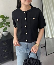 prose verse | 金ボタン胸ポケットショートカーディガン(カーディガン/ボレロ)