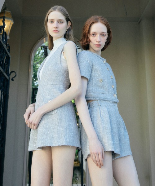 EIMY ISTOIRE(エイミーイストワール)の「ECLAT TWEED DRESS(ワンピース・レディース・ライトピンク/ライトグレー・38/36)」の6枚目の写真