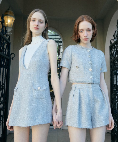 EIMY ISTOIRE(エイミーイストワール)の「ECLAT TWEED DRESS(ワンピース・レディース・ライトピンク/ライトグレー・38/36)」の8枚目の写真