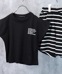 SHISKY（シスキー）の「ノースリーブプリントTシャツ ボーダーショートパンツ セットアップ（セットアップ）」