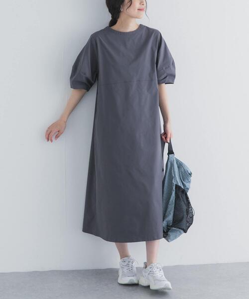 URBAN RESEARCH DOORS(アーバンリサーチドアーズ)の「2WAYランタンスリーブ ワンピース | 撥水/ウォッシャブル/アウトドア/キャンプ/雨の日/カジュアル(ワンピース・レディース・ブラック/チャコールグレー・FREE)」の11枚目の写真