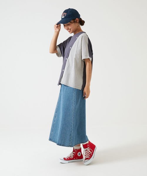 HEART MARKET（ハートマーケット）の「異素材MIXドルマン（Tシャツ/カットソー・レディース・チャコール/グレー/ネイビー/ホワイト・FREE）」の6枚目の写真
