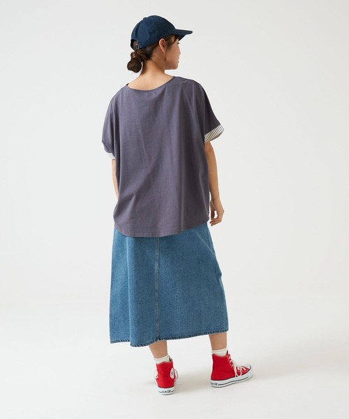 HEART MARKET（ハートマーケット）の「異素材MIXドルマン（Tシャツ/カットソー・レディース・チャコール/グレー/ネイビー/ホワイト・FREE）」の7枚目の写真