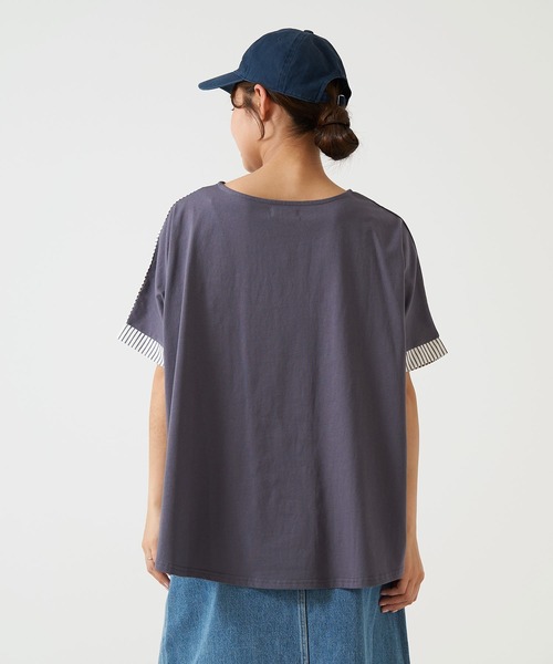 HEART MARKET（ハートマーケット）の「異素材MIXドルマン（Tシャツ/カットソー・レディース・チャコール/グレー/ネイビー/ホワイト・FREE）」の10枚目の写真