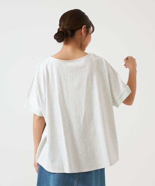 HEART MARKET（ハートマーケット）の「異素材MIXドルマン（Tシャツ/カットソー・レディース・チャコール/グレー/ネイビー/ホワイト・FREE）」の13枚目の写真
