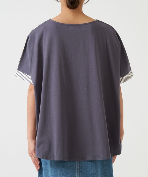 HEART MARKET（ハートマーケット）の「異素材MIXドルマン（Tシャツ/カットソー・レディース・チャコール/グレー/ネイビー/ホワイト・FREE）」の16枚目の写真