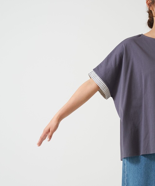 HEART MARKET（ハートマーケット）の「異素材MIXドルマン（Tシャツ/カットソー・レディース・チャコール/グレー/ネイビー/ホワイト・FREE）」の17枚目の写真