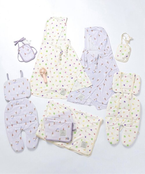 apres les cours(アプレレクール)の「ひんやりベビーカーシート(ベビーカー/ベビーカー用品・キッズ・ライトグレー/アイボリー・FREE)」の6枚目の写真