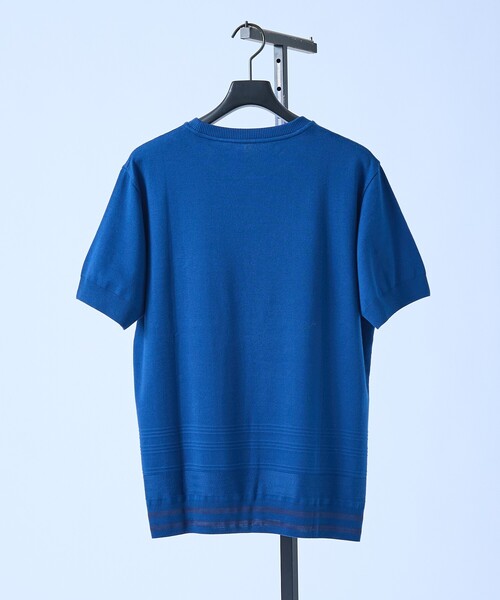 5351 POUR LES HOMMES(ゴーサンゴーイチプールオム)の「【シルケットコットン】セーターマシーン クルーネック ニットTシャツ(ニット/セーター・メンズ・ホワイト/ブラック/ブルー・50/48/46/44)」の5枚目の写真