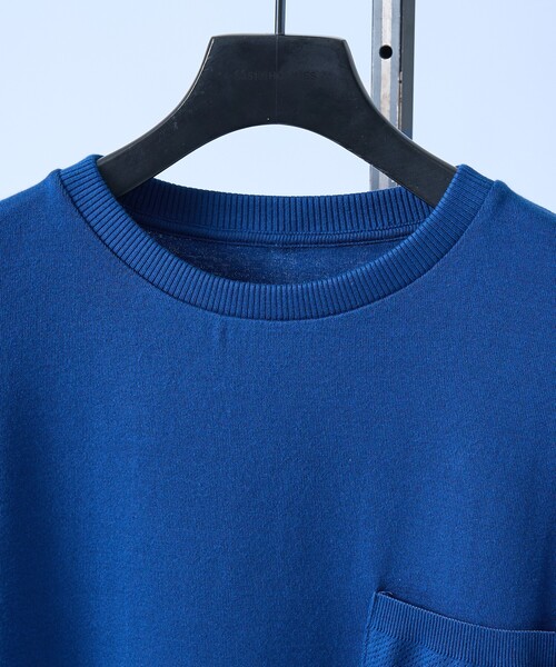 5351 POUR LES HOMMES(ゴーサンゴーイチプールオム)の「【シルケットコットン】セーターマシーン クルーネック ニットTシャツ(ニット/セーター・メンズ・ホワイト/ブラック/ブルー・50/48/46/44)」の6枚目の写真