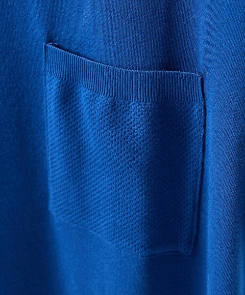 5351 POUR LES HOMMES(ゴーサンゴーイチプールオム)の「【シルケットコットン】セーターマシーン クルーネック ニットTシャツ(ニット/セーター・メンズ・ホワイト/ブラック/ブルー・50/48/46/44)」の7枚目の写真