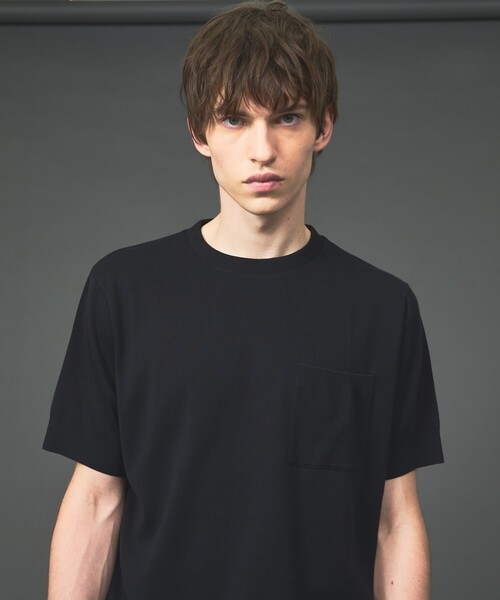 5351 POUR LES HOMMES(ゴーサンゴーイチプールオム)の「【シルケットコットン】セーターマシーン クルーネック ニットTシャツ(ニット/セーター・メンズ・ホワイト/ブラック/ブルー・50/48/46/44)」の20枚目の写真