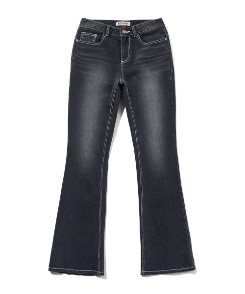 YOUHEE(ユヒ)の「HOTFIX BOOTSCUT DENIM PANTS_GREY(デニムパンツ・レディース・その他・SMALL/MEDIUM)」の4枚目の写真
