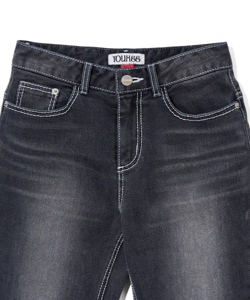 YOUHEE(ユヒ)の「HOTFIX BOOTSCUT DENIM PANTS_GREY(デニムパンツ・レディース・その他・SMALL/MEDIUM)」の6枚目の写真