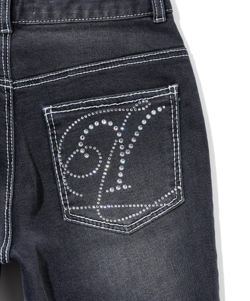 YOUHEE(ユヒ)の「HOTFIX BOOTSCUT DENIM PANTS_GREY(デニムパンツ・レディース・その他・SMALL/MEDIUM)」の7枚目の写真