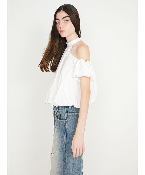 SORIN(ソリン )の「Back Open Balloon Blouse/バックオープン バルーンブラウス(シャツ/ブラウス・レディース・ホワイト/サックスブルー/チェック・38)」の21枚目の写真
