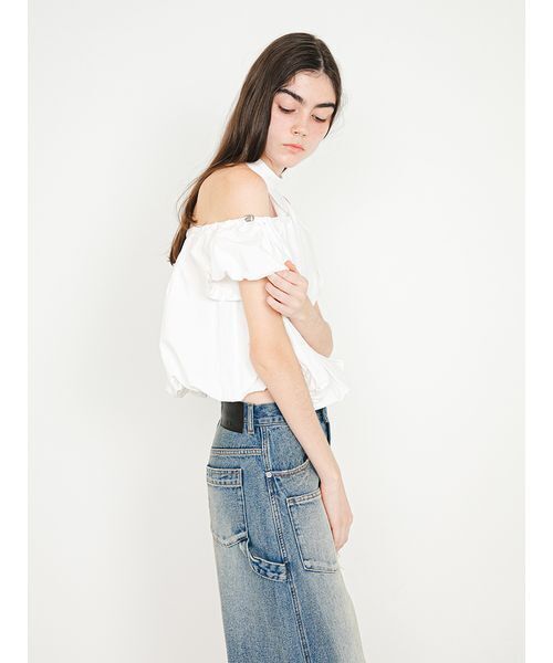 SORIN(ソリン )の「Back Open Balloon Blouse/バックオープン バルーンブラウス(シャツ/ブラウス・レディース・ホワイト/サックスブルー/チェック・38)」の20枚目の写真