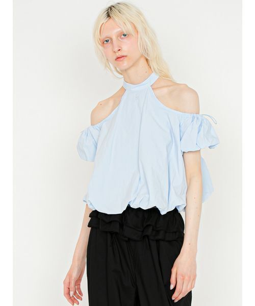SORIN(ソリン )の「Back Open Balloon Blouse/バックオープン バルーンブラウス(シャツ/ブラウス・レディース・ホワイト/サックスブルー/チェック・38)」の11枚目の写真