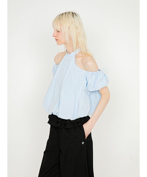 SORIN(ソリン )の「Back Open Balloon Blouse/バックオープン バルーンブラウス(シャツ/ブラウス・レディース・ホワイト/サックスブルー/チェック・38)」の10枚目の写真