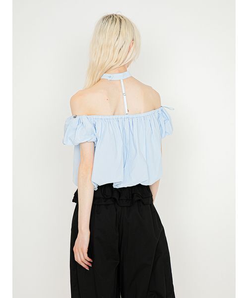 SORIN(ソリン )の「Back Open Balloon Blouse/バックオープン バルーンブラウス(シャツ/ブラウス・レディース・ホワイト/サックスブルー/チェック・38)」の9枚目の写真